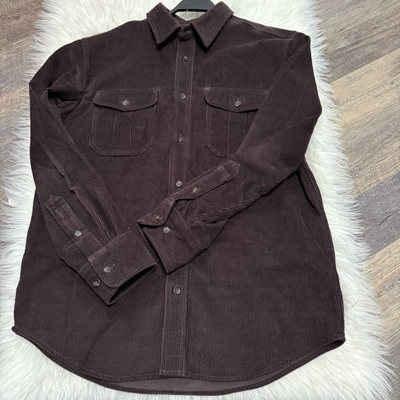 Filson corduroy buttondown bison brown longsleeves medium preowned